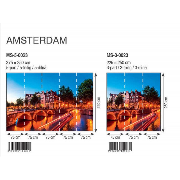 Amszterdam, városkép poszter 225x250 cm / 375x250 cm (0023)