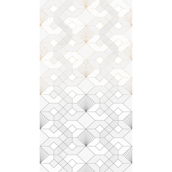 Geometria mintás poszter, szürke (150x280 cm) HK083
