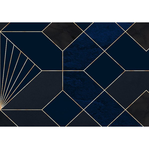Elegáns sötétkék geometrikus poszter (150x280 cm) HK093