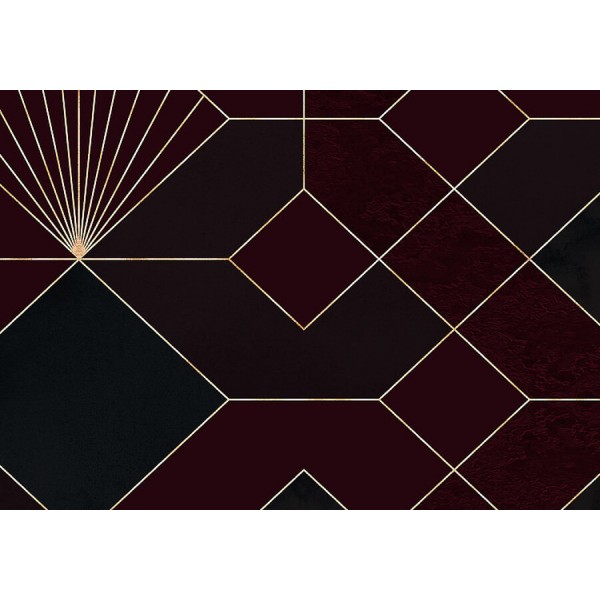 Elegáns bordó geometrikus poszter (150x280 cm) HK103