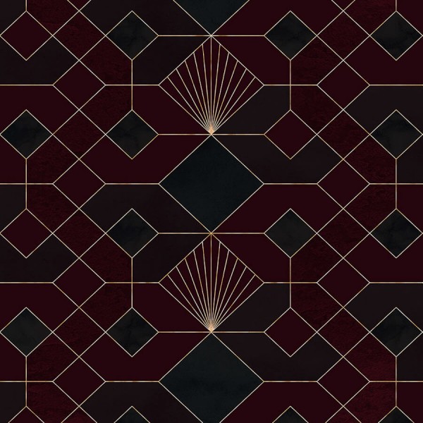 Elegáns bordó geometrikus poszter (150x280 cm) HK103