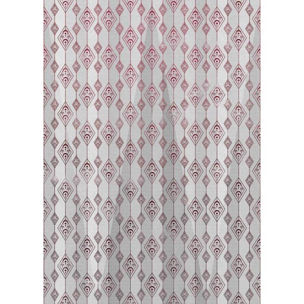 Elegáns fali poszter szürke bordó mintázattal (200x280 cm) HK154