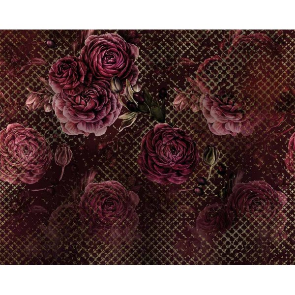 Bordó rózsák fali poszter (350x280 cm) HK467