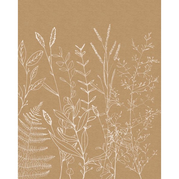Barna árnyalatú növénymintás fali poszter (200x250 cm)  JK02104