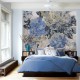 Elegáns kék arany virágos design poszter (300x250 cm)  JK03106