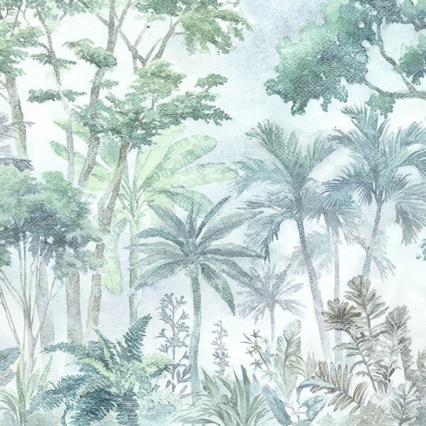 Fák, bohém növények üde zöld design poszter (350x250 cm)  JK04207