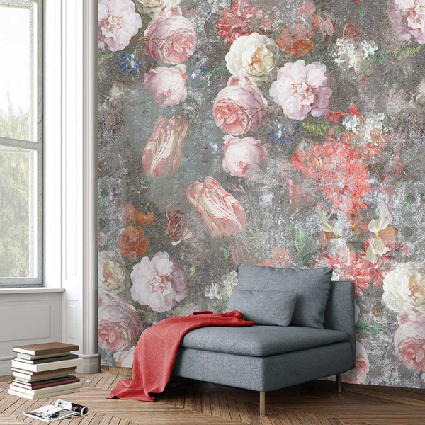 Colorful design tapéta nagy rózsákkal (vlies, 200 x 280 cm)