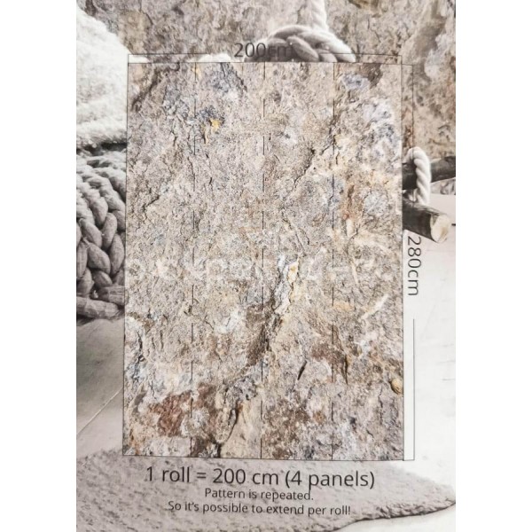 Materials kőmintás posztertapéta, barna INK7404 (vlies, 200 x 280 cm)