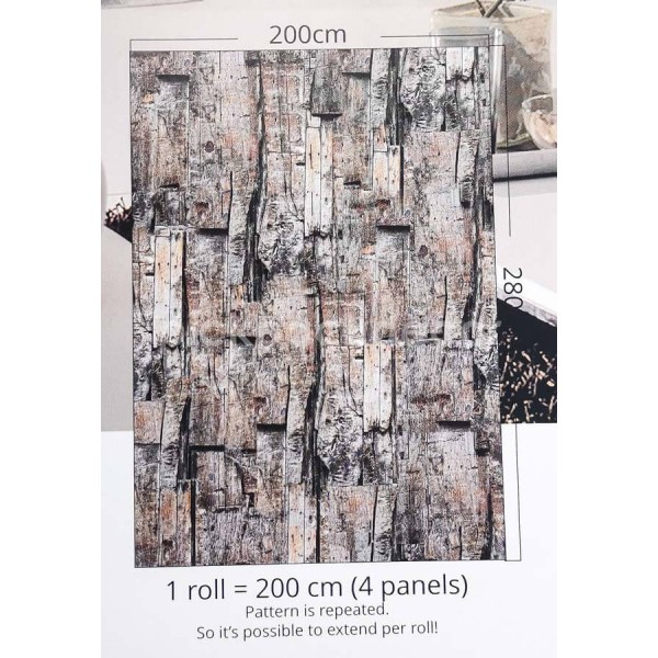 Materials fautánzatú posztertapéta, barna INK7408 (vlies, 200 x 280 cm)