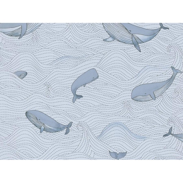 Doodleedo tapéta gyerekszobába bálna mintával 220732