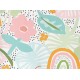 Doodleedo színes tapéta gyerekszobába rajzolt virágokkal és levelekkel 220772