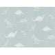 Doodleedo halvány kék tapéta gyerekszobába dinoszaurusz mintával 220782