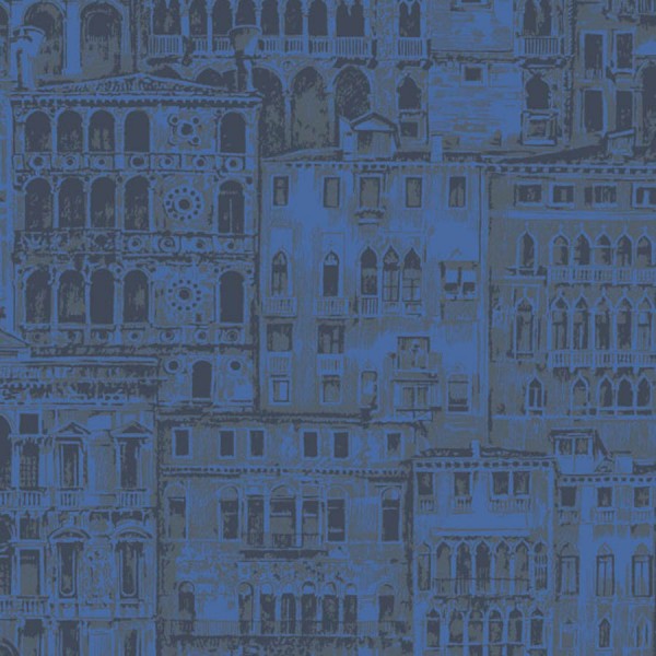 Montsegur kék design tapéta épületekkel 86056518