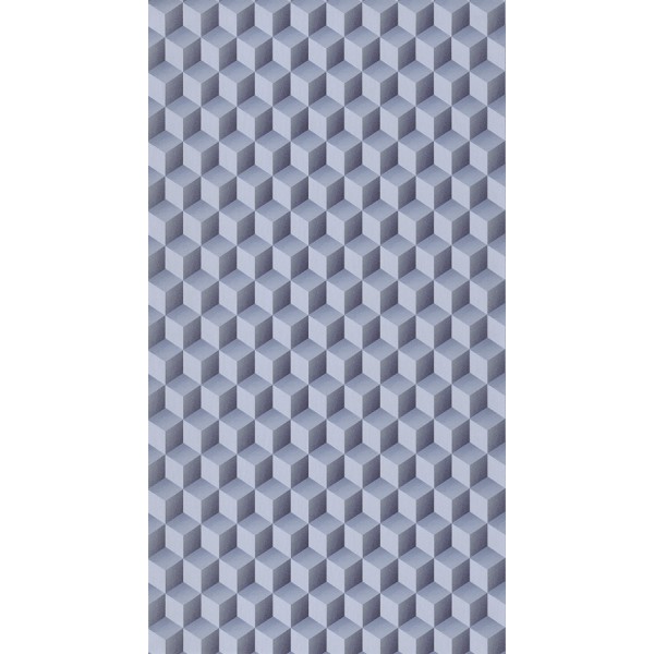 Perception kék  geometrikus tapéta térhatású kockákkal 86476515