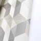 Perception világosszürke  geometrikus tapéta térhatású kockákkal 86491303