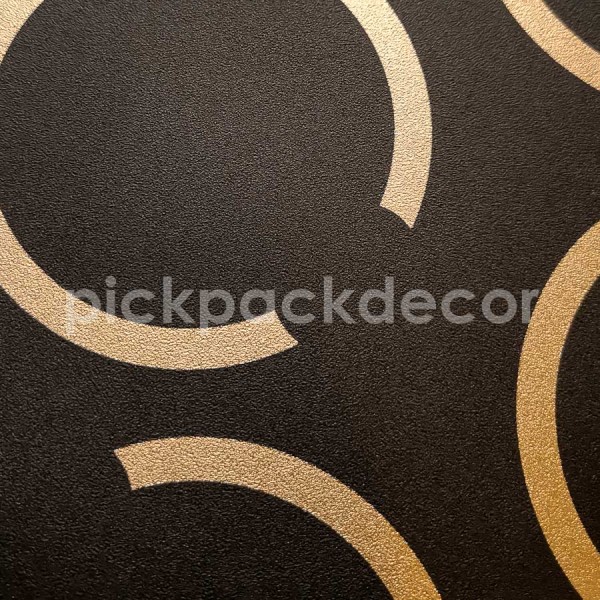 Around fekete arany kör mintás design tapéta 102909028
