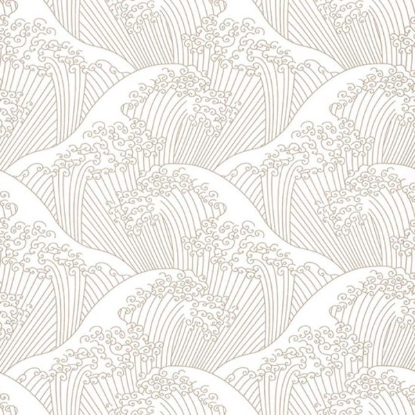 Hanami fehér-bézs tapéta hullám mintával 100381515