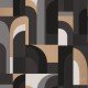 Labyrinth fekete-arany tapéta boltív mintával 102089021