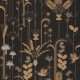 Labyrinth fekete-arany virágmintás tapéta 102099020