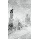 Városkép koptatott hatású fekete-fehér fotótapéta (375x250 cm; 225x250; 150x250 cm) MS-0372
