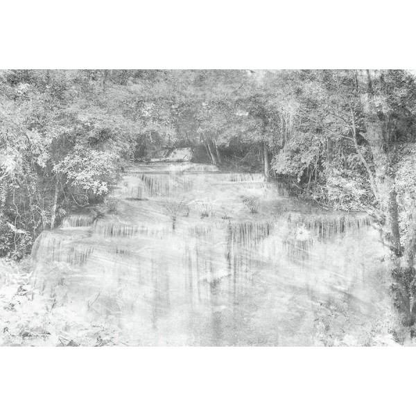 Vízesés fekete-fehér fotótapéta (375x250 cm; 225x250; 150x250 cm) MS-0387