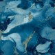 Patagonia élénk kék márványmintás tapéta arany díszítéssel 36231