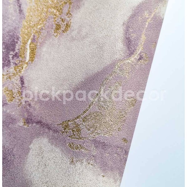 Patagonia lila márványmintás tapéta arany díszítéssel 36232