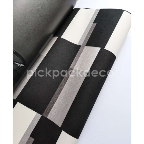 Prisma design tapéta téglalap mintával, szürke fekete PRI604