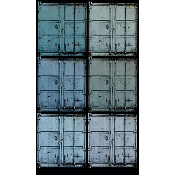 Smart Art indusztriális poszter fém konténerekkel,  kék (159 x 270 cm) 47217