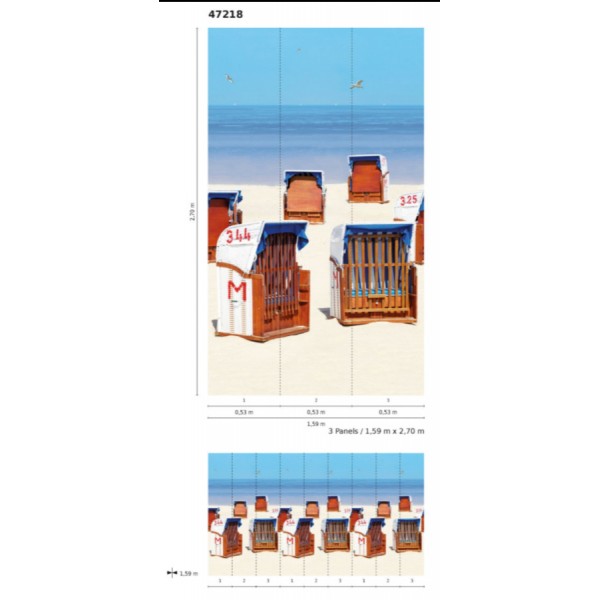 Smart Art homokos tengerpart poszter (159 x 270 cm) 47218