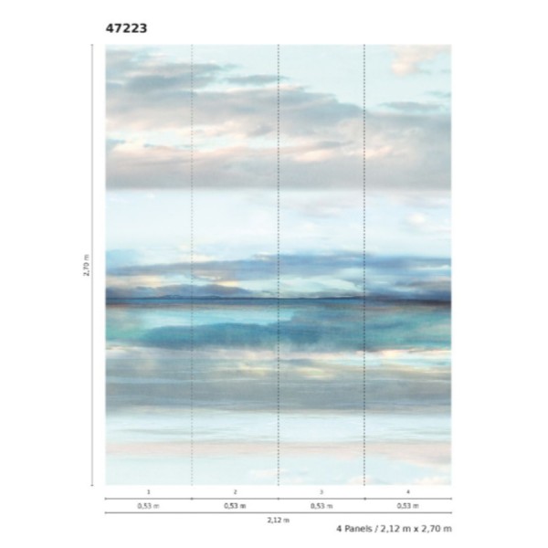 Smart Art felhők, tenger, világos türkiz árnyalatú poszter (212 x 270 cm) 47223