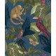 Flora kék trópusi tapéta állatokkal 18503